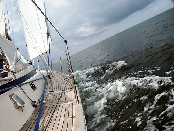 Sailing across to Simrishamn