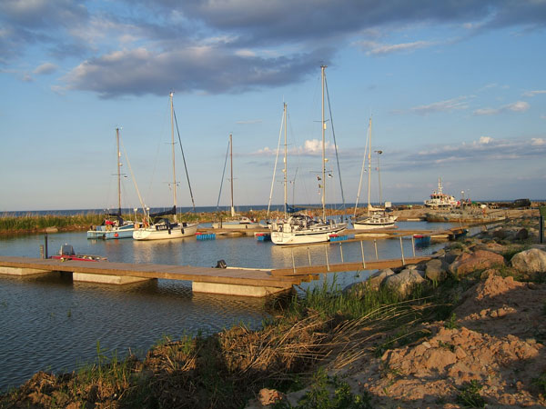 The upgraded harbour at Ruhnu